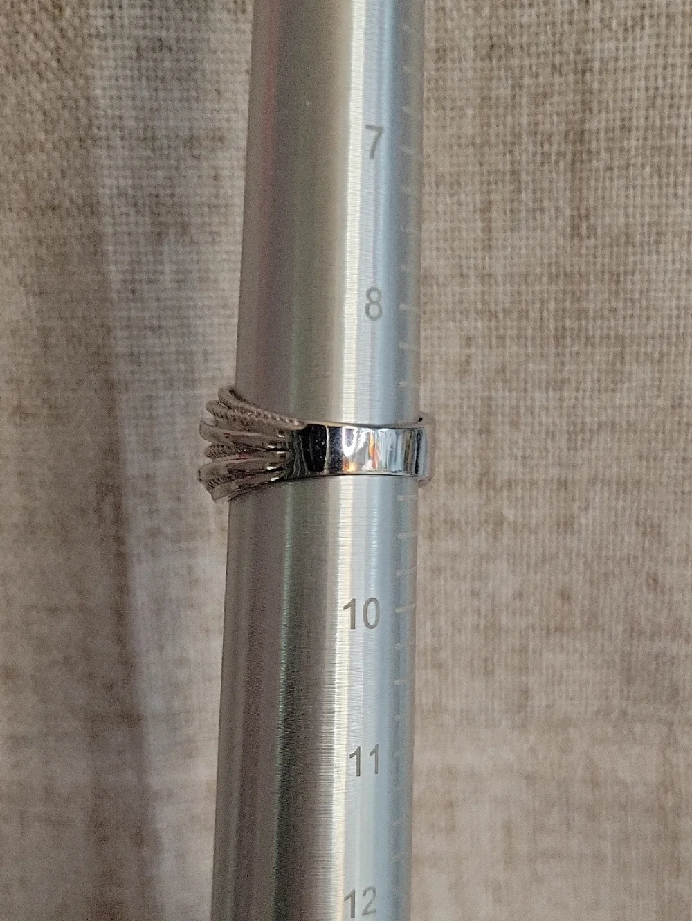 Sterling Silver Multi-Band Micro Sparkle CZ Ring - Silver, Size 9